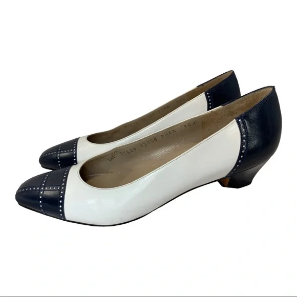 Salvatore Ferragamo Black and White Heels - Picture 2 of 11